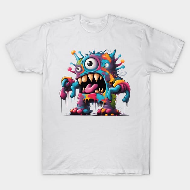 Color Monster - Graffiti Street Art T-Shirt by Ravenglow